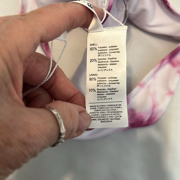 NWT Cupshe size small pink and white tie dye high cut bikini bottoms - Picture 5 of 9
